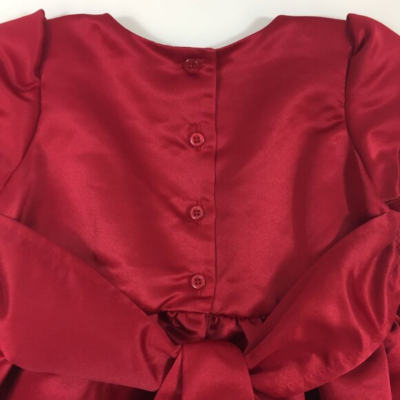 Marmellata Girl's Red Dress Rosette Tulle Underlay Fancy Party Holiday Size 4T - Picture 13 of 16